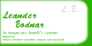 leander bodnar business card